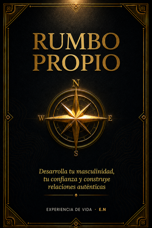 Portada del e-book Rumbo Propio, sistema de desarrollo personal masculino de Experiencia de Vida E.N.